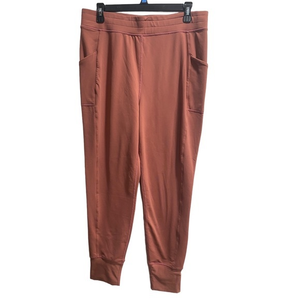 Fabletics Womens Solid Dusty Rose Stretch 2‎ Pocket Yoga Pants Leggings Size Lrg